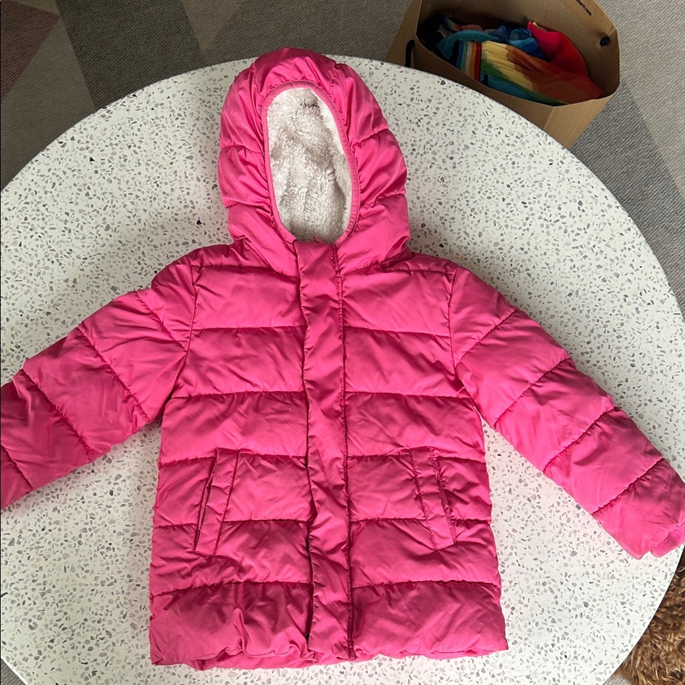 Primary Pink Kids Parka Puffer Jacket